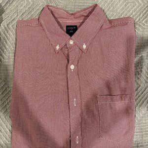 J Crew Red Patterned Button Down Shirt Large